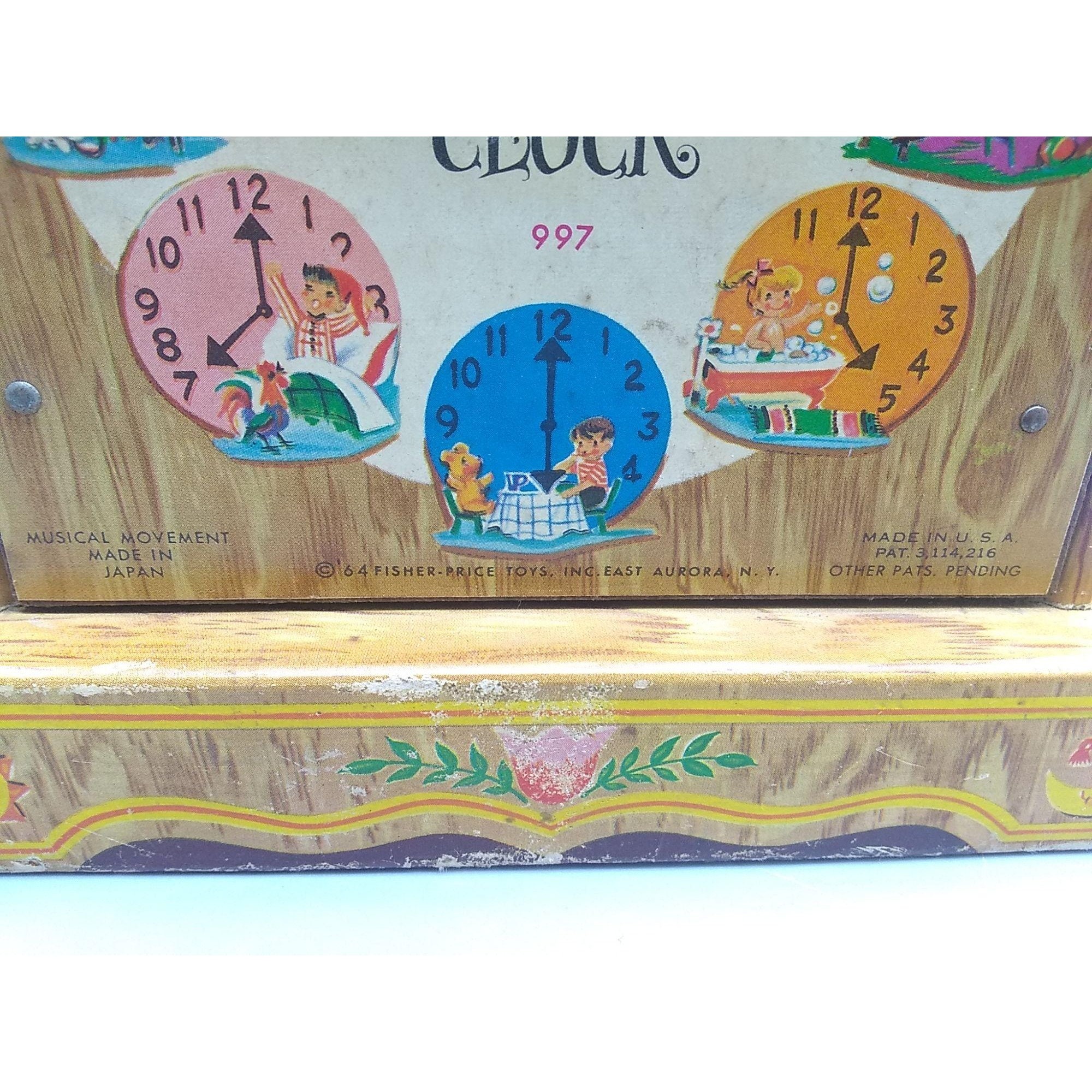 Vintage Fisher Price Tick Tock Clock Musical Wind Up Teaching Etsy