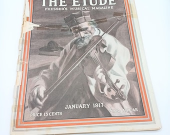 The Etude Pressers Musical Magazine January 1917 Vintage Collectible Issue