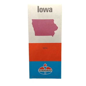 Vintage 1974 Iowa Standard Oil Straßenkarte