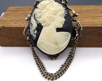 Broche Ancienne Fleur Rose Filigranée Dorée - Marque 1928, D'occasion En Très Bon état