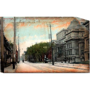 Carte postale vintage 1905, rue Notre-Dame est de Montréal