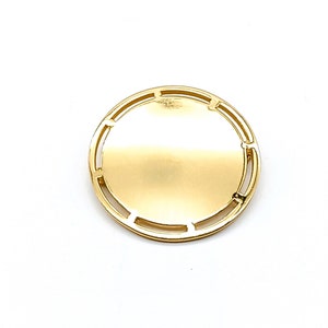 Monet Polierte Kreis Brosche, Vintage Gold Tone Revers oder Schalnadel
