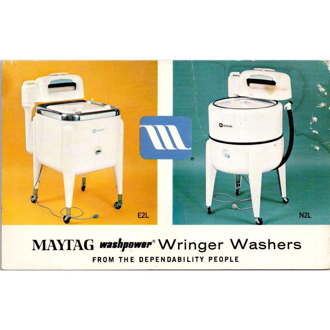 Vintage Maytag Washpower Wringer Washers E2L & N2L Retro Advertising ...