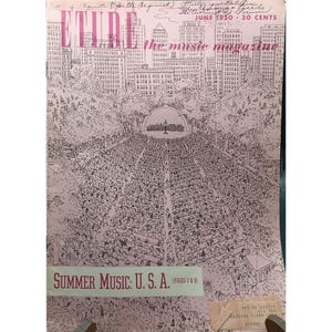 Etude Music Magazine June 1950 Summer Music U.S.A. Edition Vintage Collectible