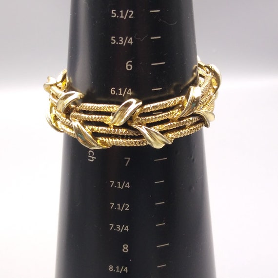 Classic Mid Century Link Bracelet, Gold Tone Vint… - image 5