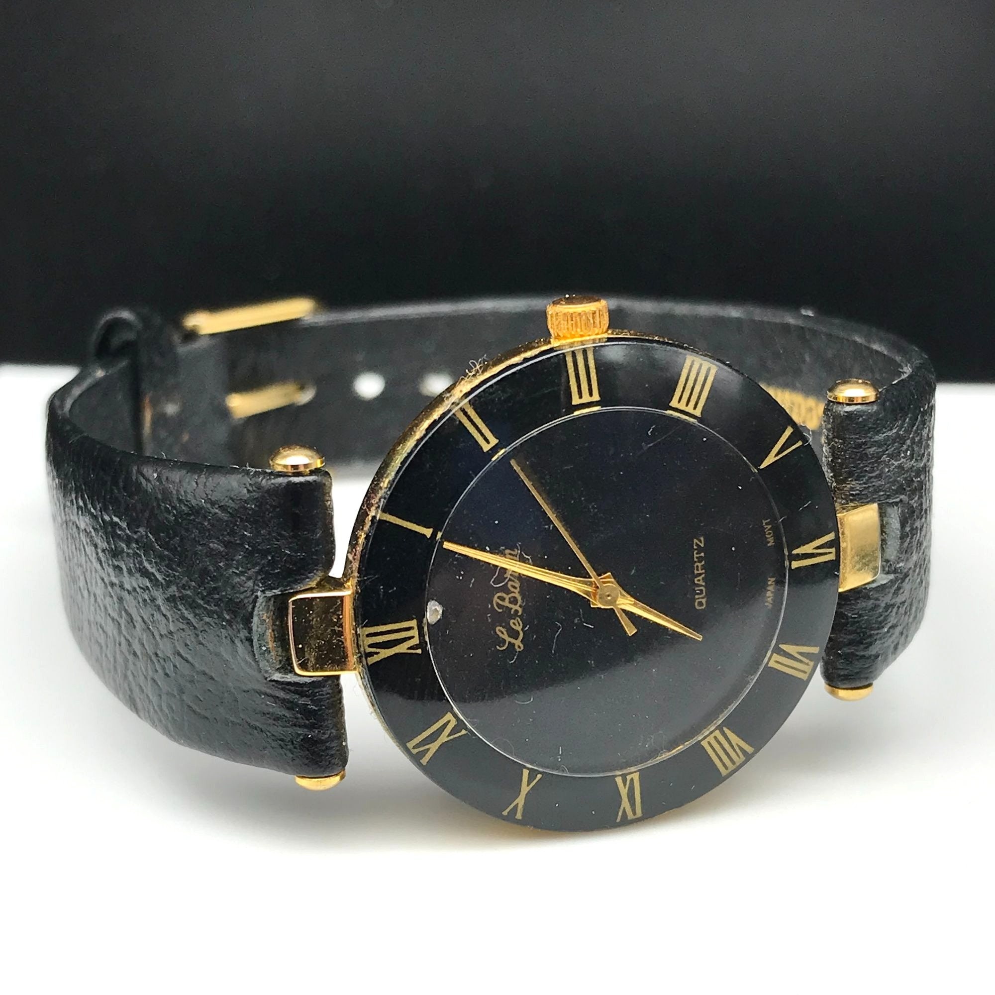 Le Baron Ladies Vintage Quartz Dress Watch Genuine Leather Etsy