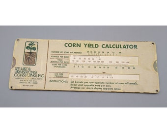 Vintage Advertising Corn Yield Calculator, 1950s Steuart & Armstrong Agricultural Consulting Minnesota Promotional Slide Rule