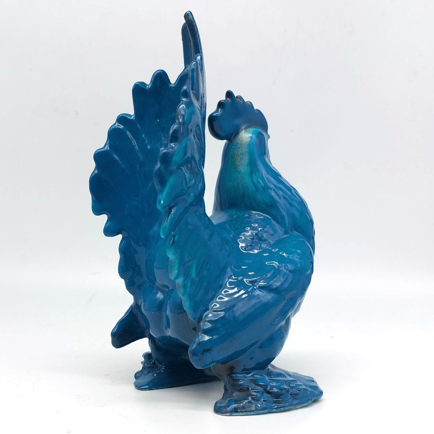 Vintage 1940s Ball Art Ware California Turquoise Blue Ceramic