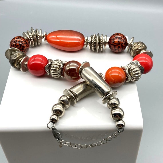 Vintage Dramatic Statement Necklace in Bright Col… - image 2