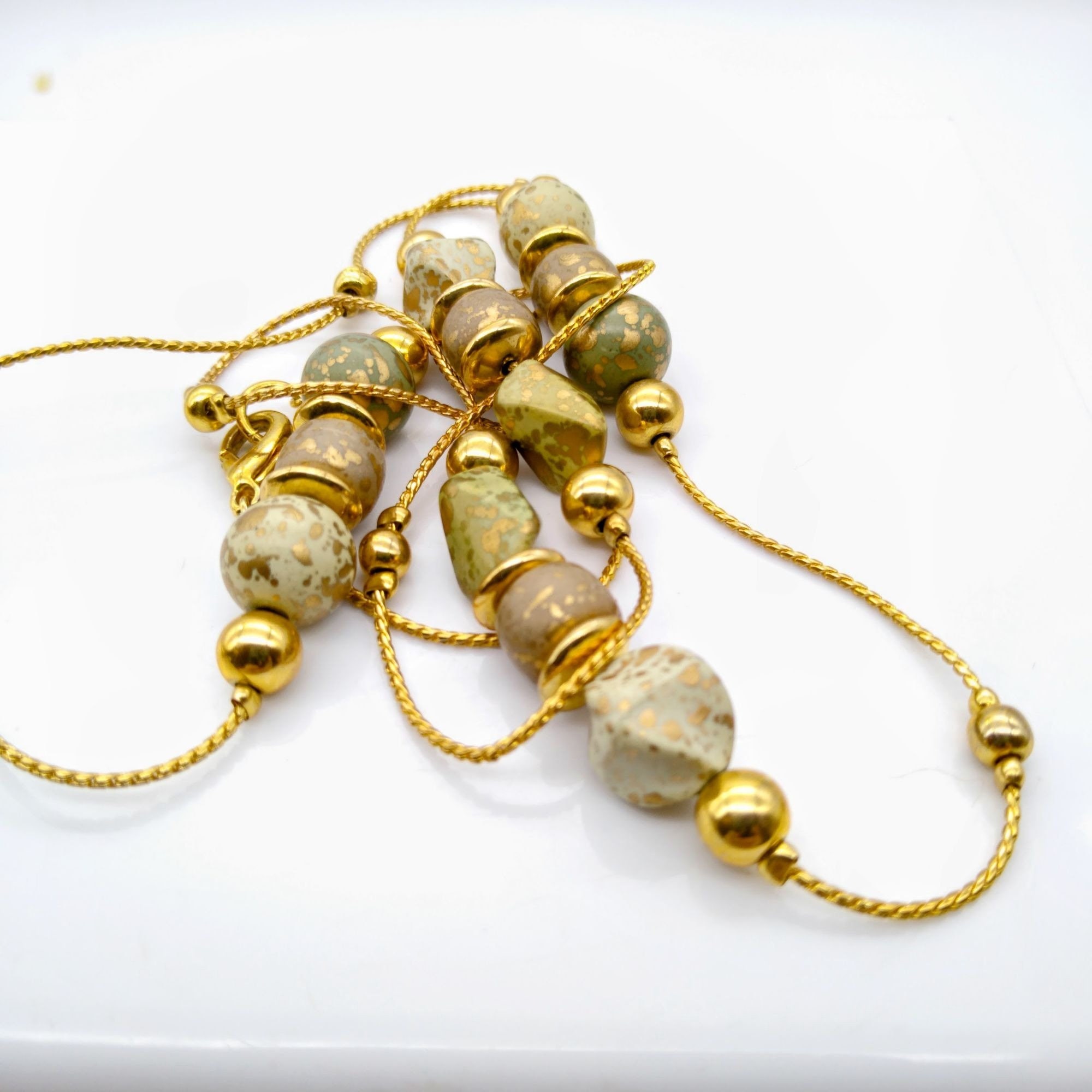 Collier Chaîne Vintage – Or Et Perles De Nacre Entrelacées – Occasion (Ref. *3560)