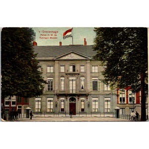 Postal holandesa vintage de 1902 s-Gravenhage Paleis H.M. De Koningin Moeder Drukwerk Briefkaart