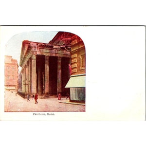 Carte postale vintage représentant le Panthéon de Rome
