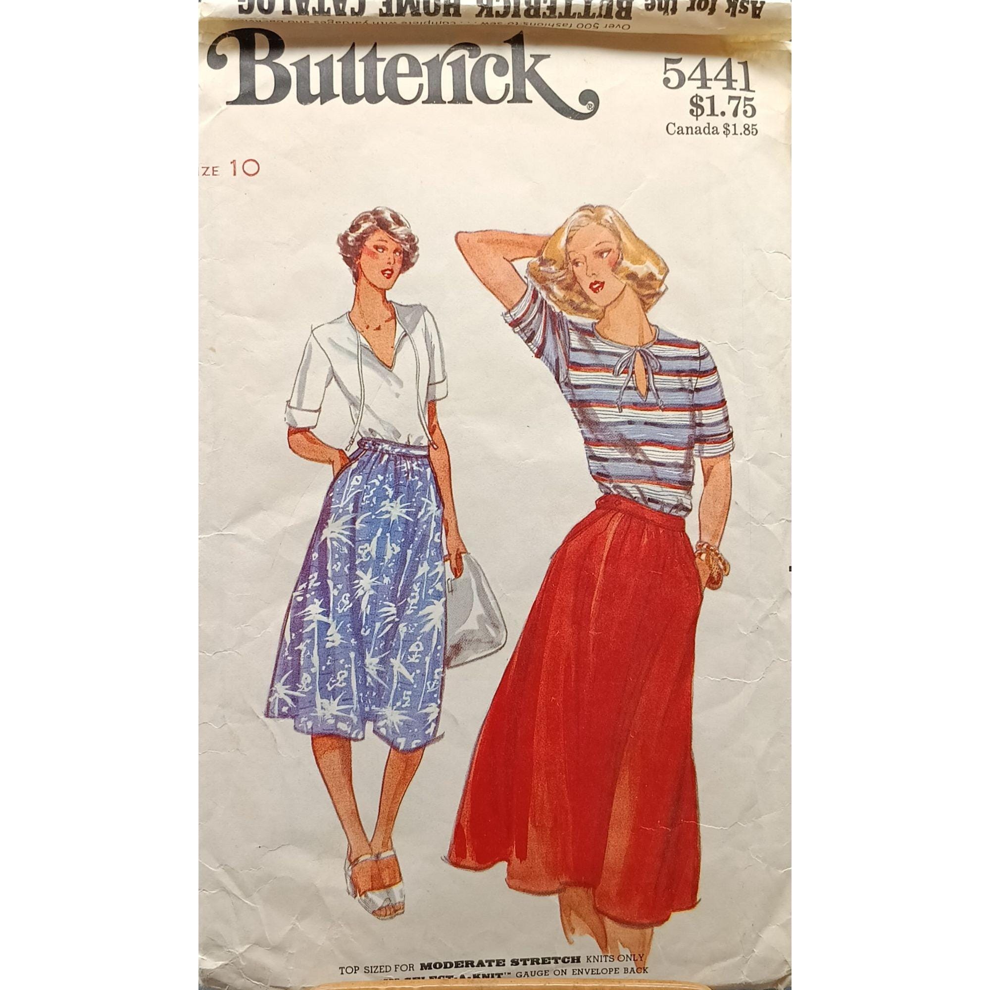 Butterick 5441 ヴィンテージ裁縫パターン ミストップス＆スカート