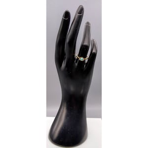 Dainty Vintage Uncas Ring with AB Crystals, Gold Tone with Trinity Stones