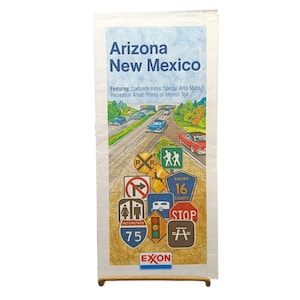 Carte de voyage Exxon, Arizona et Nouveau-Mexique, 1981, représentant des tigres pour économiser du carburant
