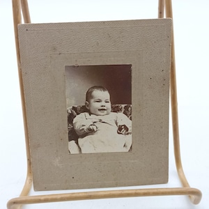Antique Carte Vista Baby Photo of Nellie Ruth Lowery Circa Early 1900s CV on Cardboard Frame