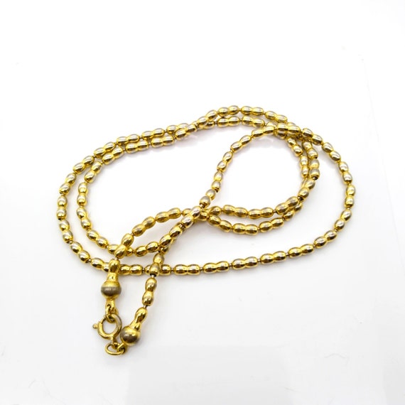 Vintage Golden Pea Chain Necklace, Gold Plated fo… - image 2