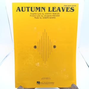 Autumn Leaves Piano/Vocal/Guitar Vintage Sheet Music By Johnny Mercer & Jacques Prevert