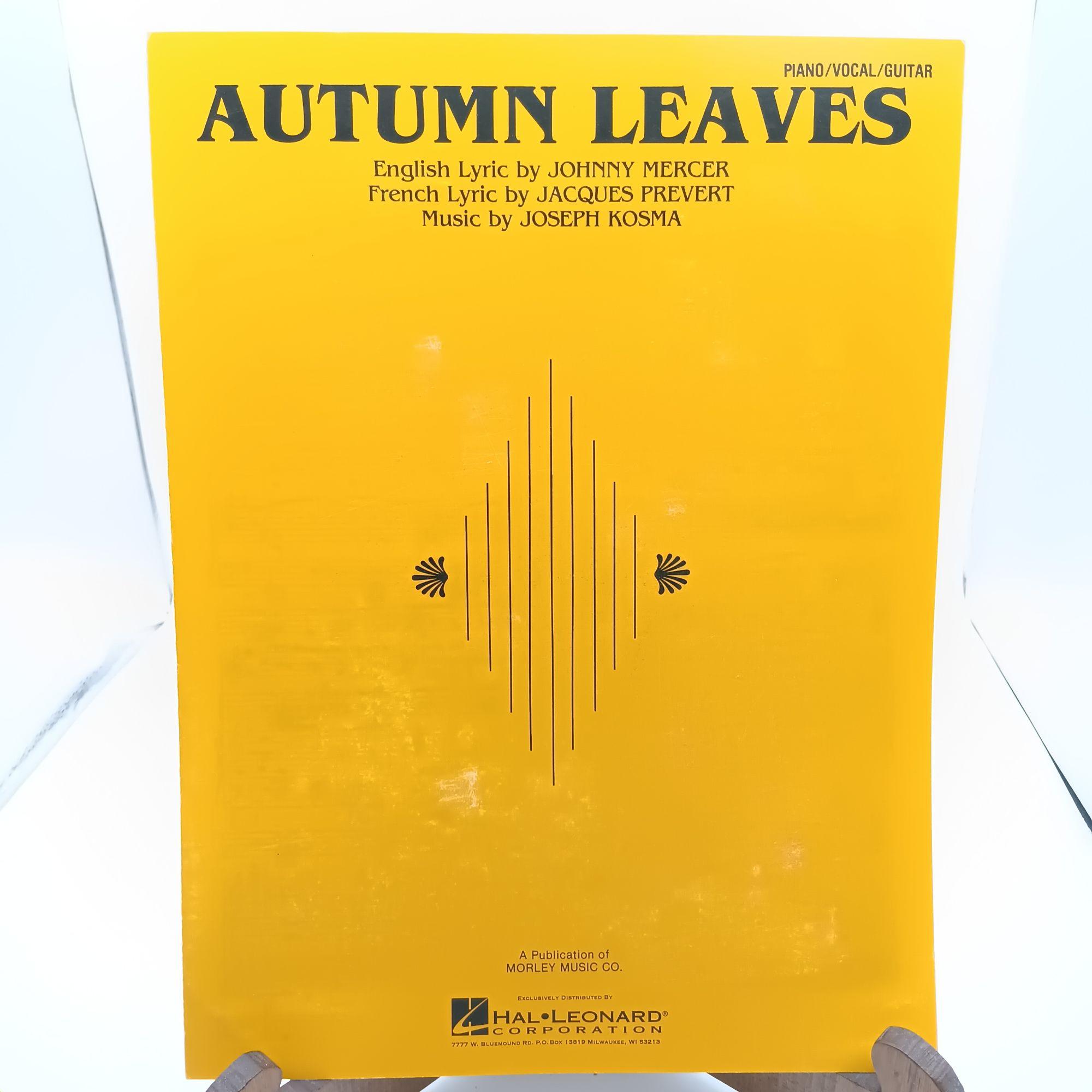 Autumn Leaves Piano/vocal/guitar Vintage Sheet Music by Johnny 