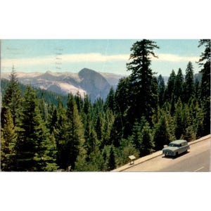 Vintage Yosemite National Park Half Dome Postcard Circa 1950s With Scenic View & Stamped Message