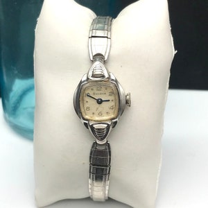 Vintage Geneva Platinum Watch 6964 Cow Cuff Bracelet Clear  display picture 1