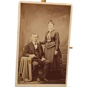 Antique 19th Century Cabinet Card Photo Of Mr. & Mrs. Fields
