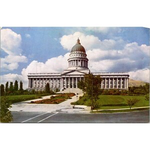 Cartolina d'epoca del Campidoglio dello Stato dello Utah, Salt Lake City, 1915, Kodachrome di Mike Roberts