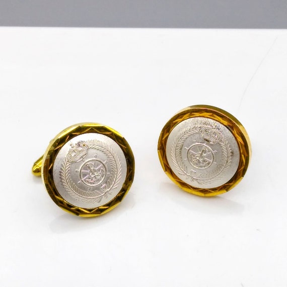 Vintage Nautical Military Remembrance Cufflinks, … - image 2