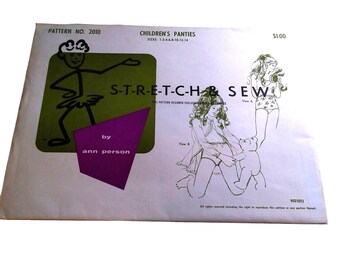 UNGESCHNITTEN Vintage Schnittmuster Stretch and Sew 2010 von Ann Person, Kinder Unterhose 1967, Grösse 1-14