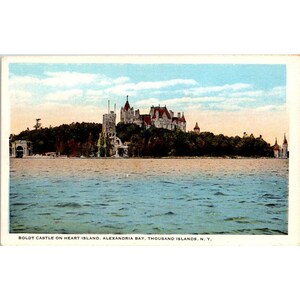 Carte postale vintage Château Boldt sur l'île Heart Alexandria Bay Thousand Islands N.Y. Sanway Photo-Craft Co. Watertown N.Y.