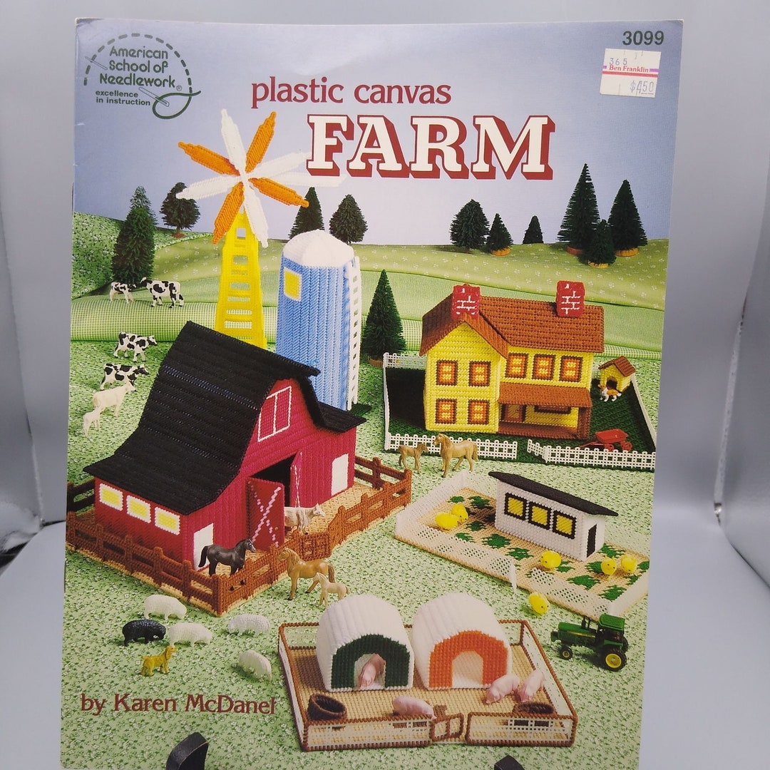 Vintage Plastic Canvas Patterns Farm Playset by Karen Mcdanel Etsy