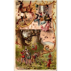 Vintage South Carolina 29 Trade Card door Arbuckle Bros Coffee Co, circa jaren 1890 met historische scènes en tekst