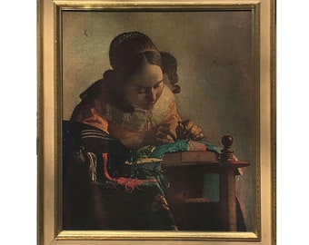 La Dentellière The Lacemaker Johannes Vermeer Lithograph Print on Canvas