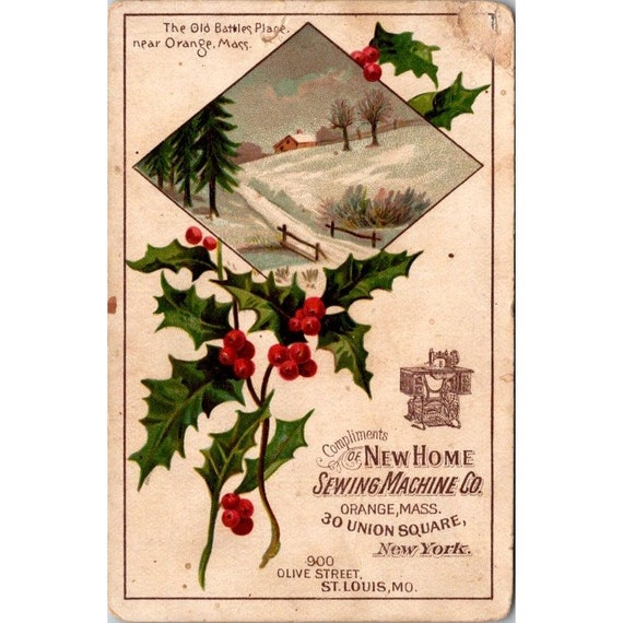 USA advertising trade card New York Sewing Machines c.1880s USA advertising trade card New York Sewing Machines c.1880s