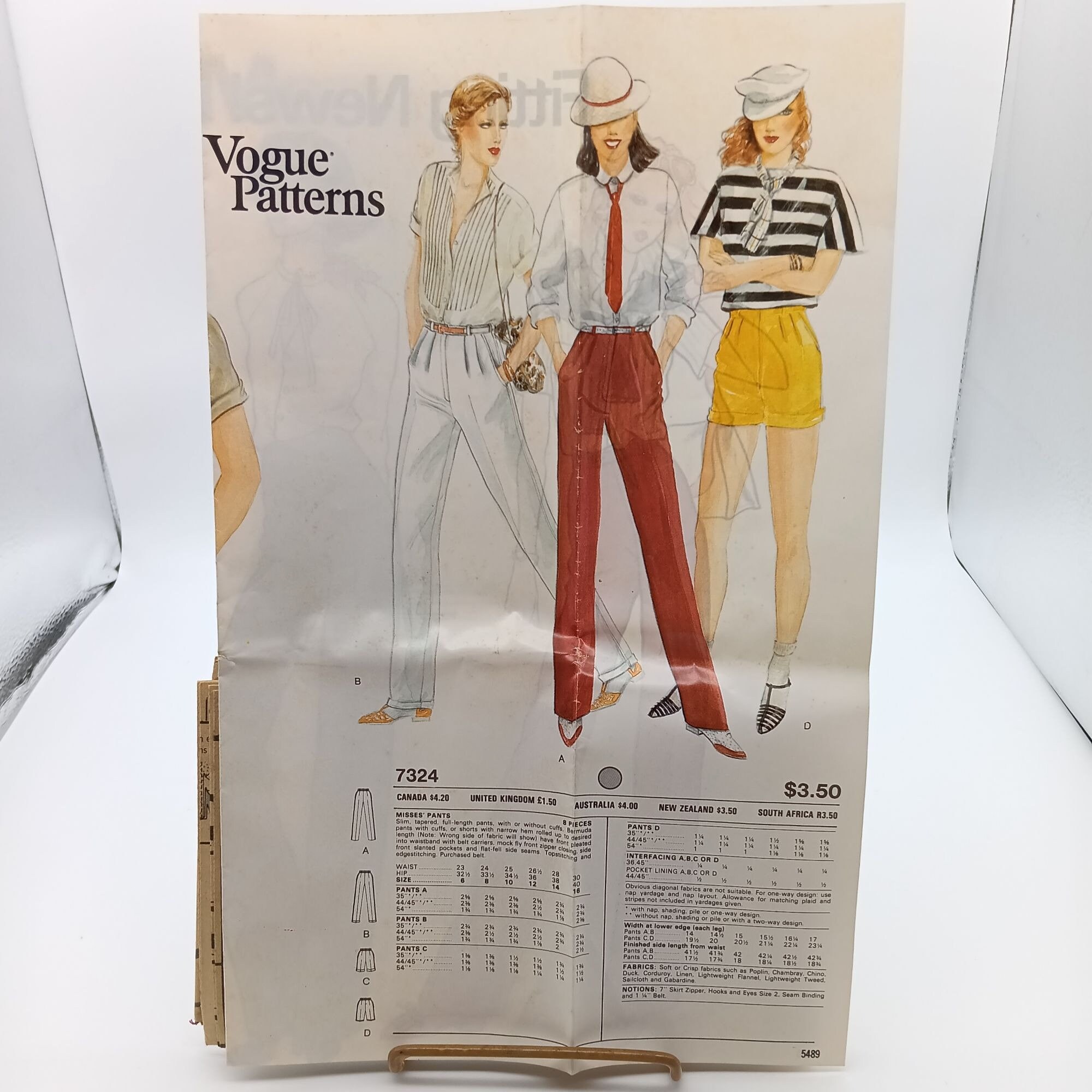 UNCUT Vintage Sewing PATTERN Vogue 7324, Ladies 1970s Pants and Shorts ...