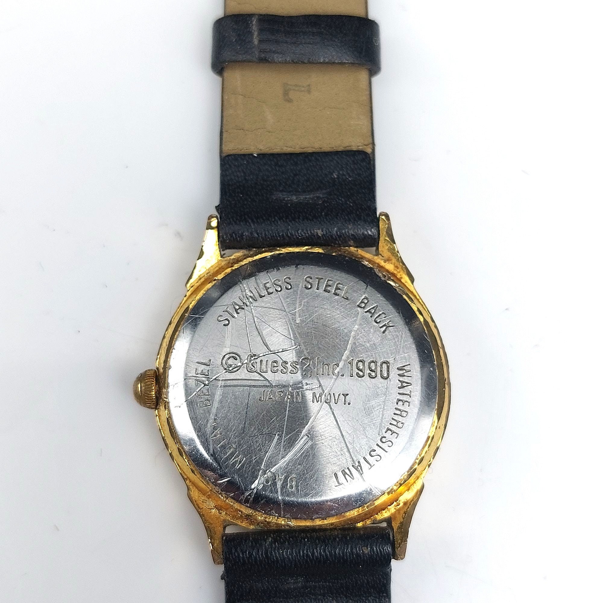 Vintage 1990 Guess Inc. Quartz Watch With Black Leather  display picture 2