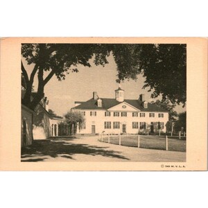Carte postale vintage des années 40 à Mount Vernon, manoir ouest