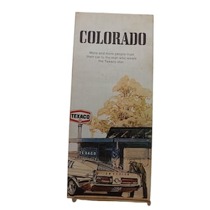 Retro 1973 Colorado Straßenkarte Texaco Öl- und Gaswerbung Ephemera, Vintage Sammlerstück Reise-Tourismus-Andenken