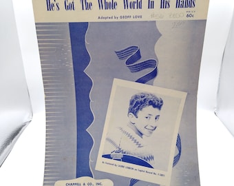 Vintage Sheet Music, He's Got the Whole World in His Hands by Geoff Love, Chappell 1957 Laurie London