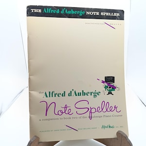 Alfred DAuberge Note Speller Book 2 For Piano 1960s Vintage Sheet Music Teaching