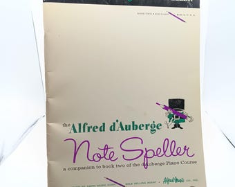 Alfred Dauberge Note Speller Book 2 voor pianolessen jaren 60 vintage bladmuziek