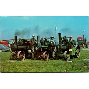 Vintage Midwest Old Settlers & Threshers Postcard Festiwal Silników Parowych