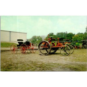 Cartão postal vintage de exposição de tratores La Crosse de 1915, Midwest Old Settlers & Threshers, Mt. Pleasant, Iowa, sem uso