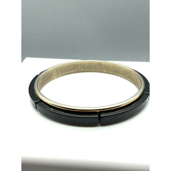 Vintage Bangle with Segmented Lucite Blocks on Go… - image 2