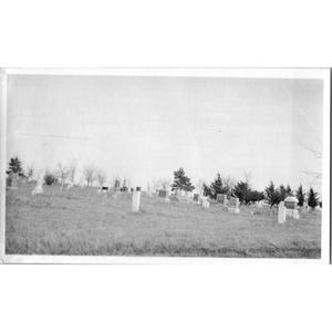 Vintage Black & White Cemetery Photograph