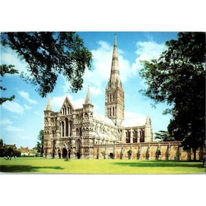 Cartão postal vintage da Catedral de Salisbury Walter Scott