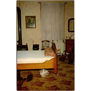 Cartolina vintage cromata dell'Illinois, sovvenzioni generali degli Stati Uniti Camera da letto Grant Home Galena