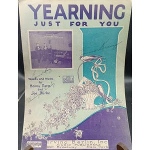 Vintage 1920s Sheet Music Yearning Just For You Ft. Perry & Russell