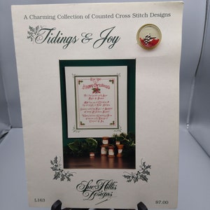 Wzory do haftu krzyżykowego Vintage, Tidings and Joy L163, Sue Hillis Designs 1998, Przepis na Wesołe Święta Bożego Narodzenia, Ulotki Koraliki Charm TYLKO
