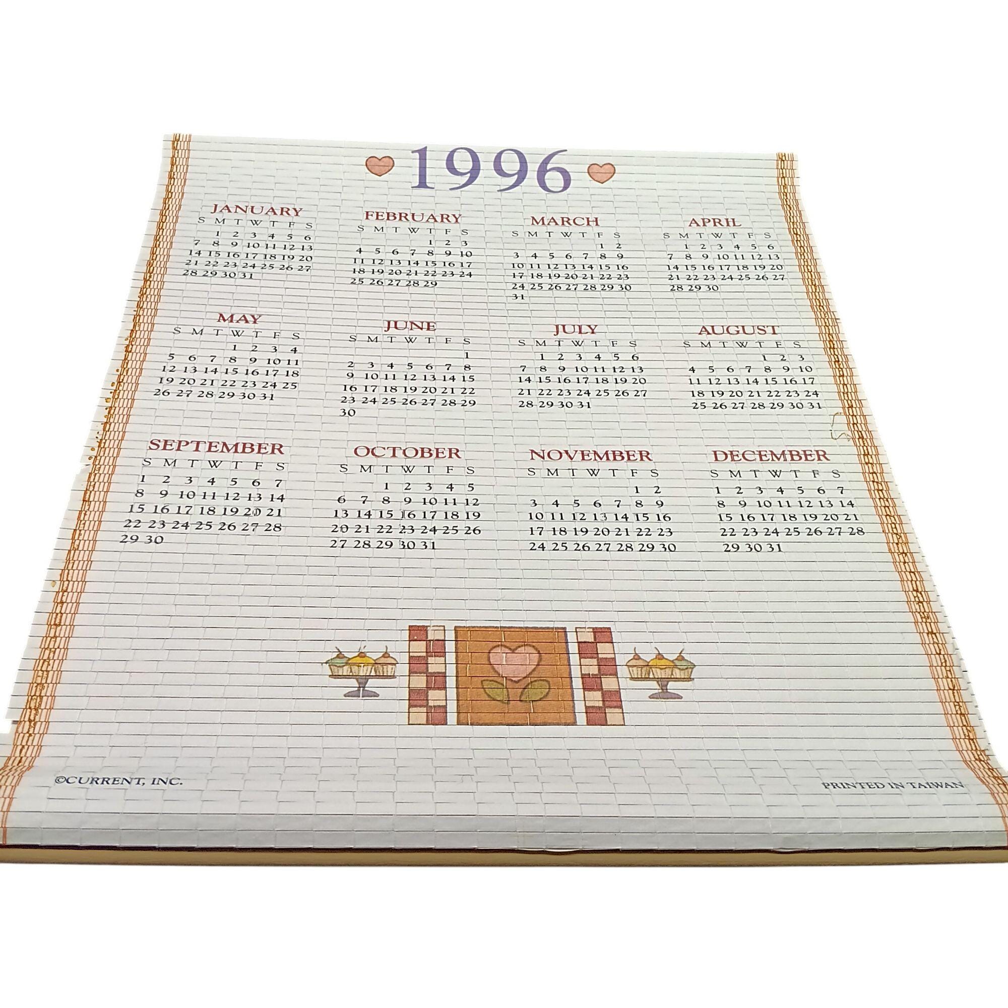 Vintage 1996-1997 Bamboo Wall Hangings With Calendar - Etsy